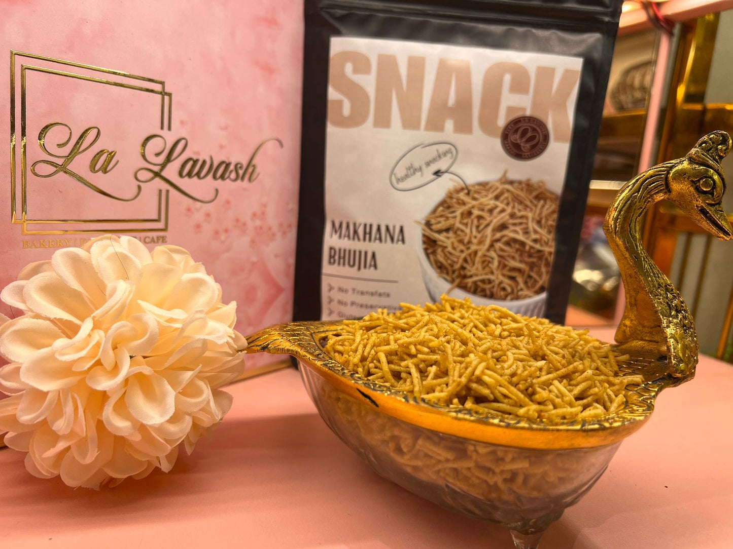 "Exquisite Bhujia Trio: Beetroot, Black Chana, and Makhana"